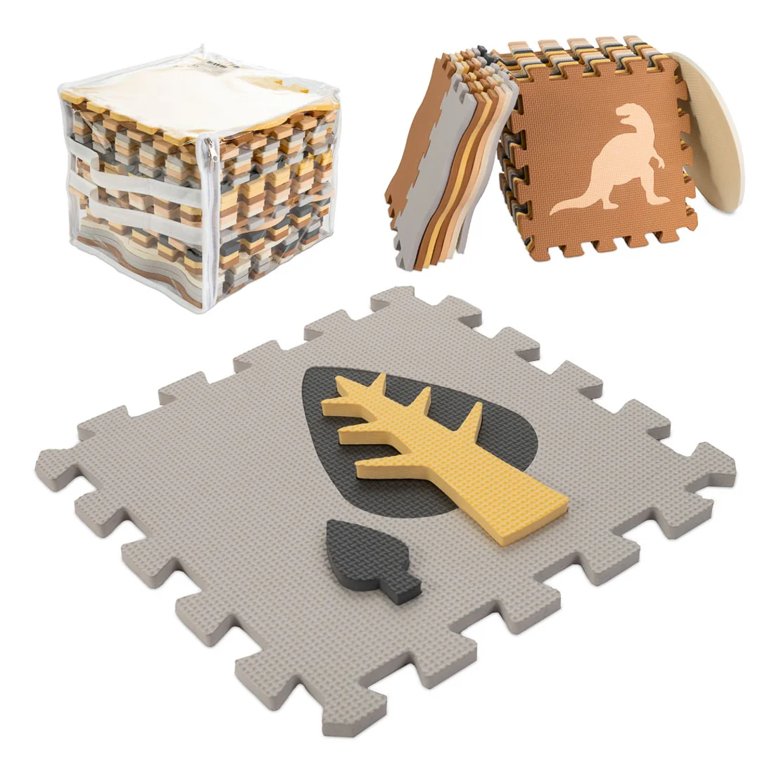 Mata edukacyjna piankowa puzzle brązowa elementów