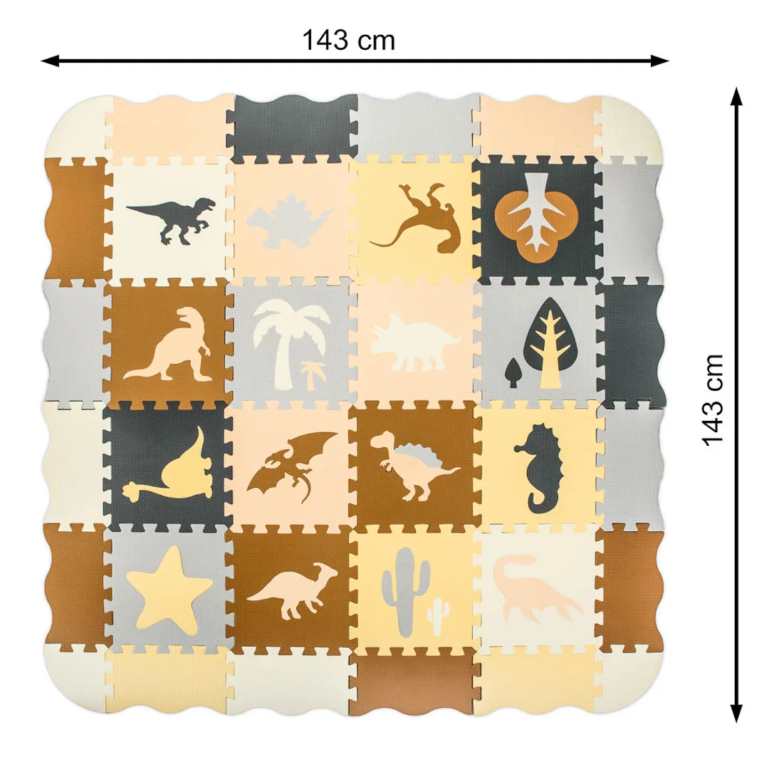 Mata edukacyjna piankowa puzzle brązowa elementów