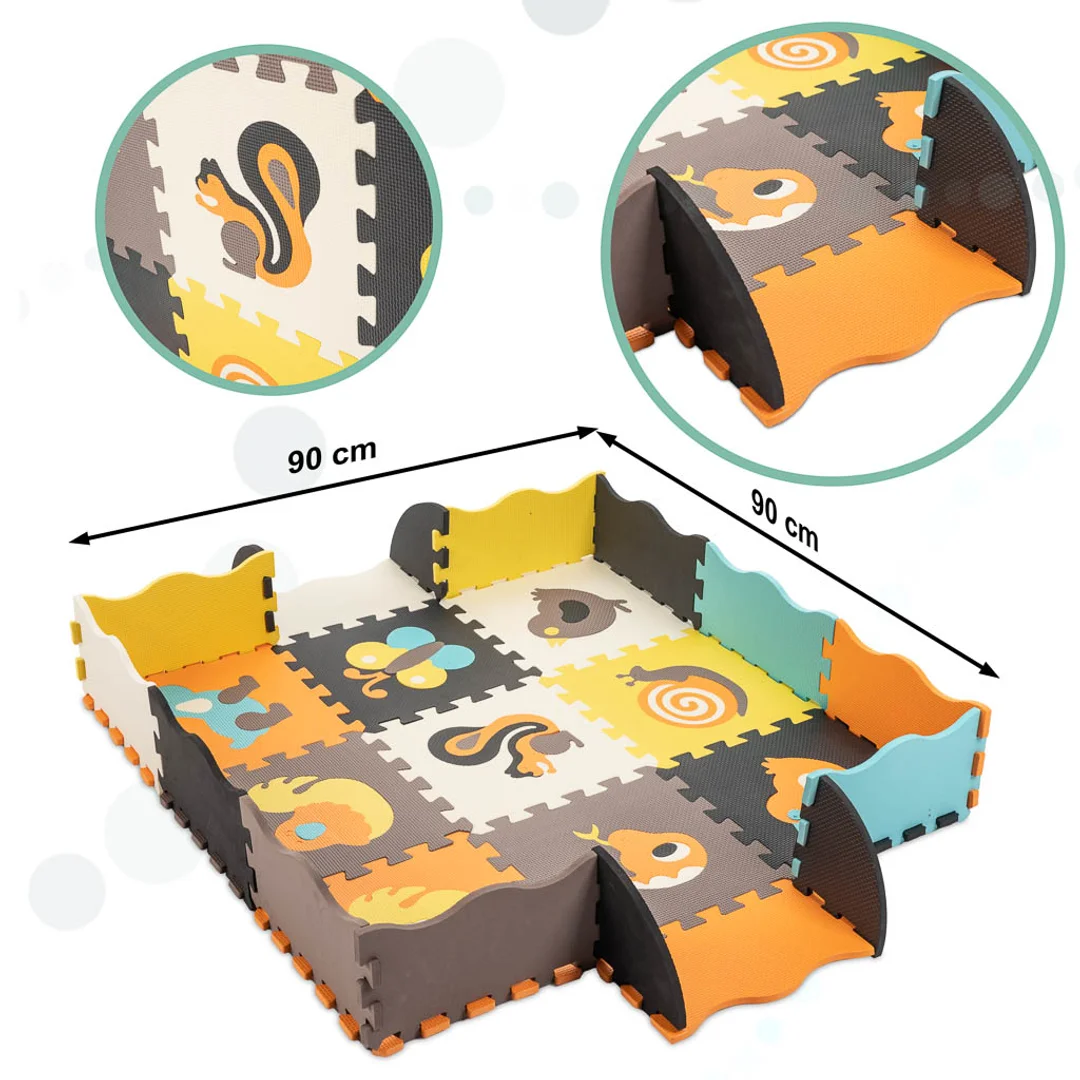 Mata edukacyjna piankowa puzzle zwierzątka elementów