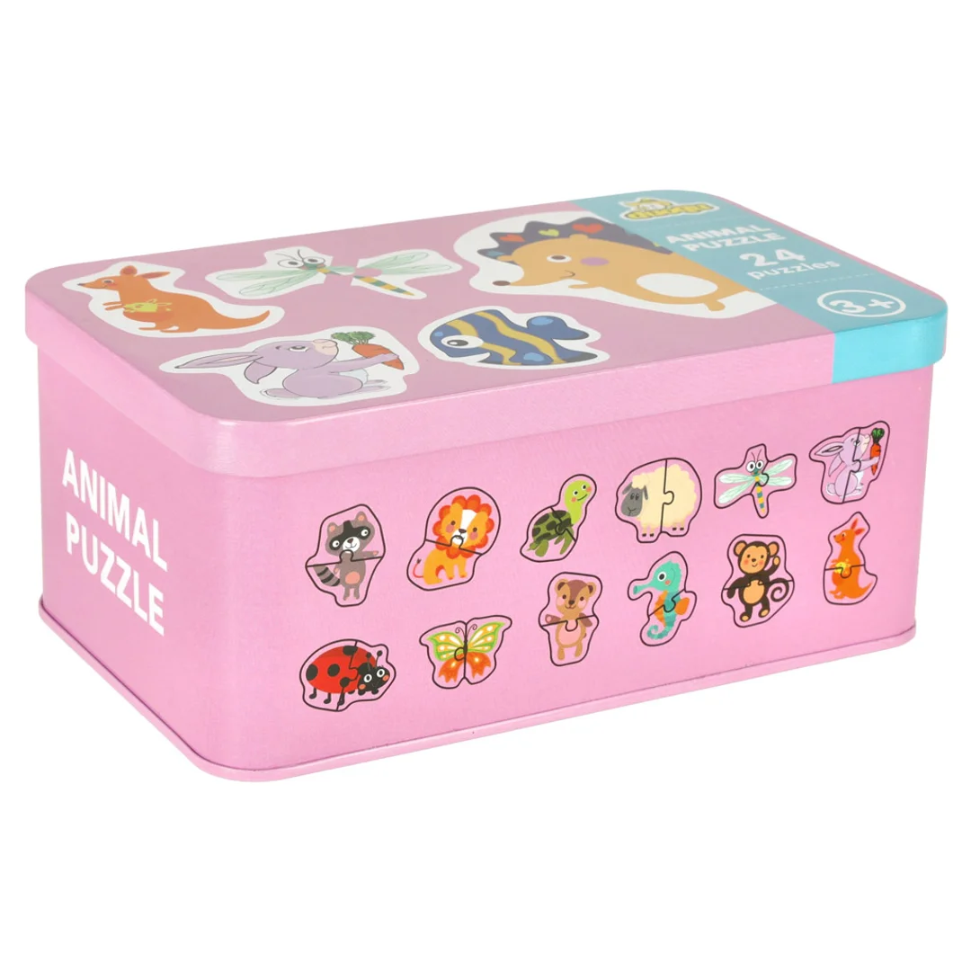 Puzzle dla dzieci układanka w puszce zwierzątka obrazki