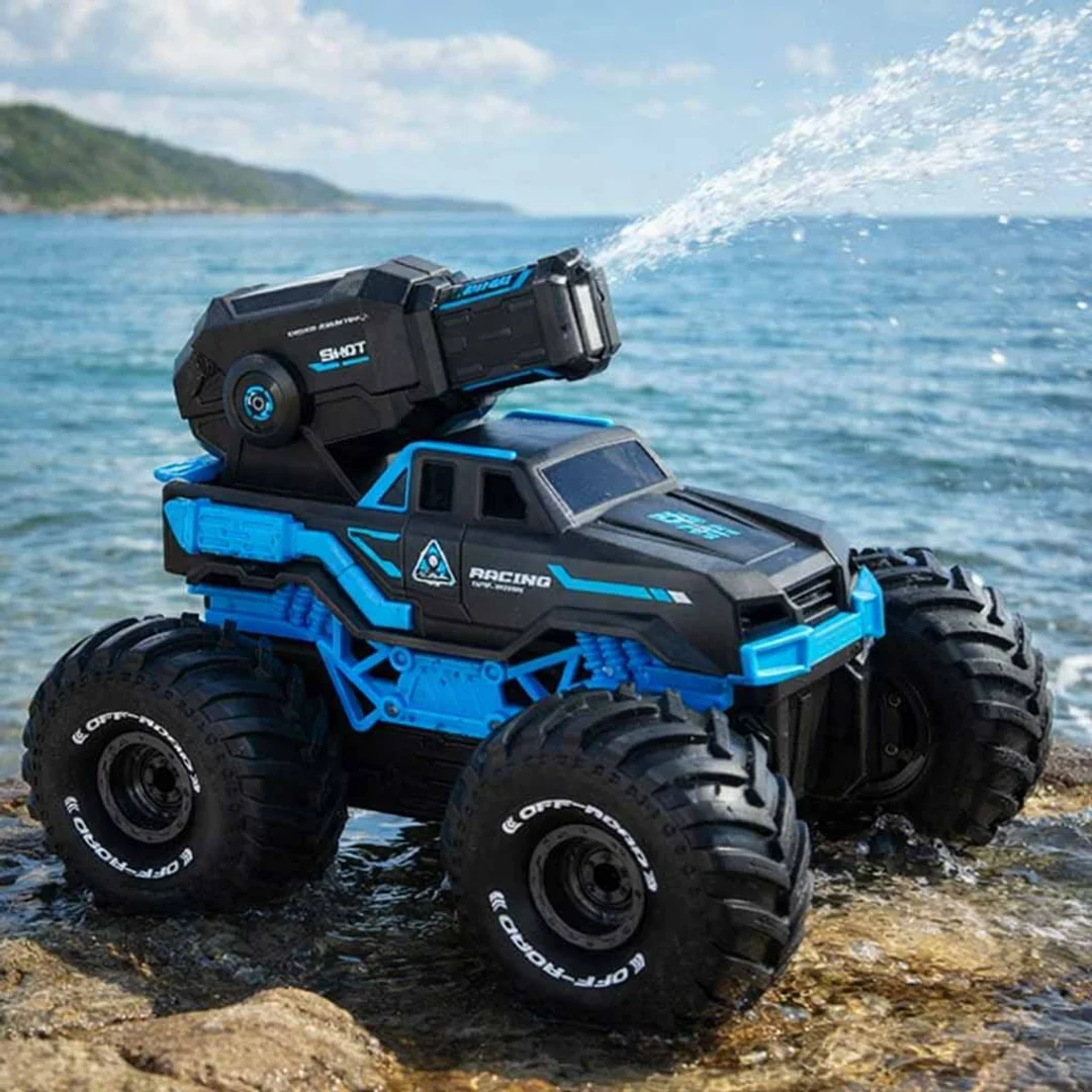 Samochód RC amfibia wodoodporny sterowany gestami ręką + 2 piloty niebieski