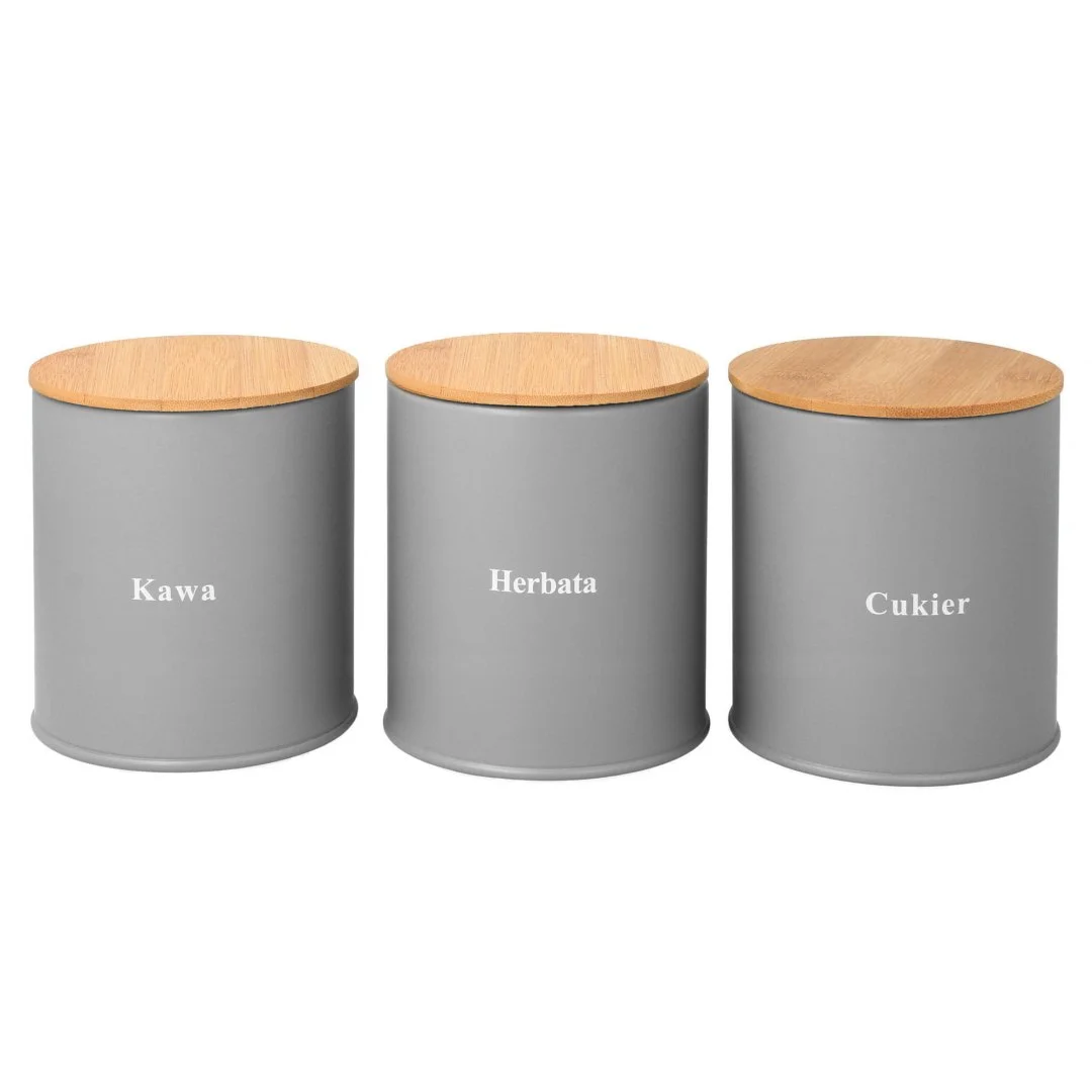 ZESTAW 3 POJEMNIKÓW KAWA HERBATA CUKIER BRUNBESTE BB-1632
