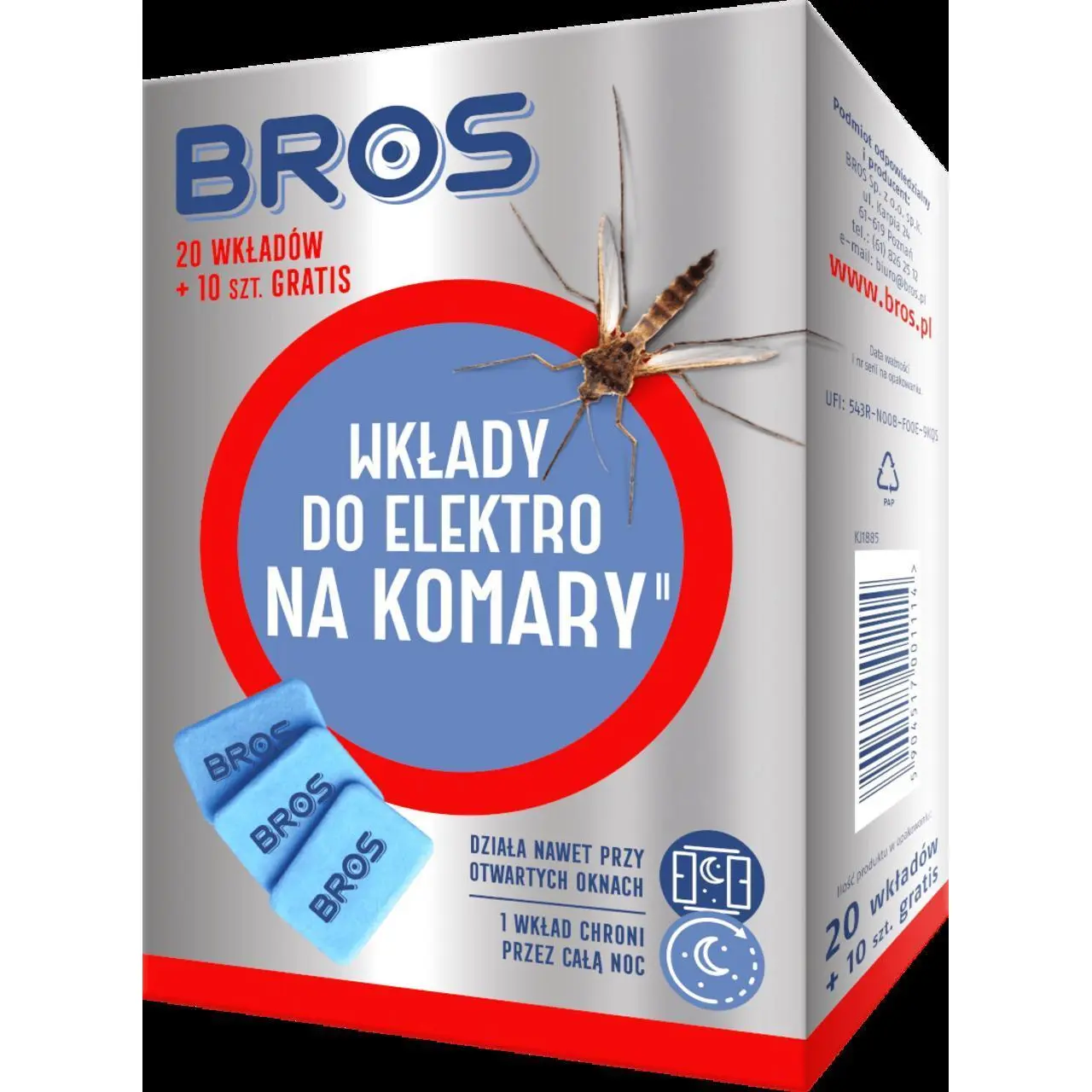 BROS WKŁADY DO ELEKTRO NA KOMARY 20SZT