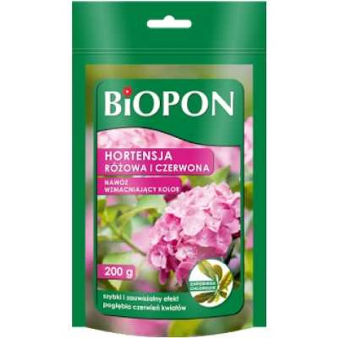 BIOPON,,HORTENSJA RÓŻOWA I CZERWONA NAWÓZ WZMACNIAJĄCY KOLOR 200g