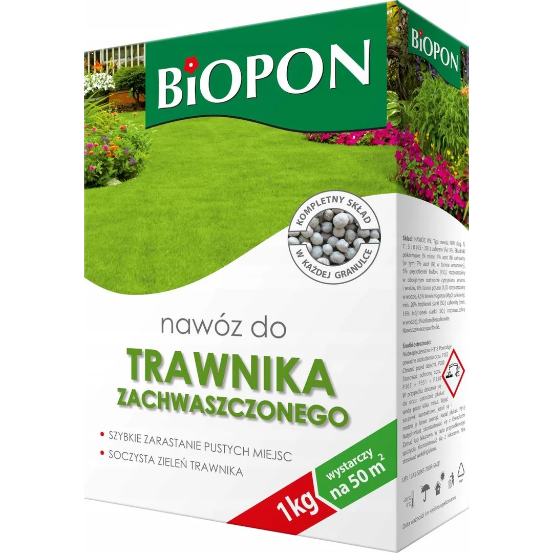 Biopon nawóz do trawnika zachwaszczonego 1 kg