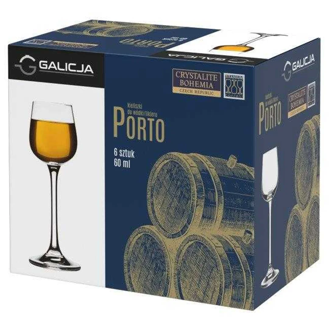 Kieliszki PORTO wódka likier 60ml 6szt