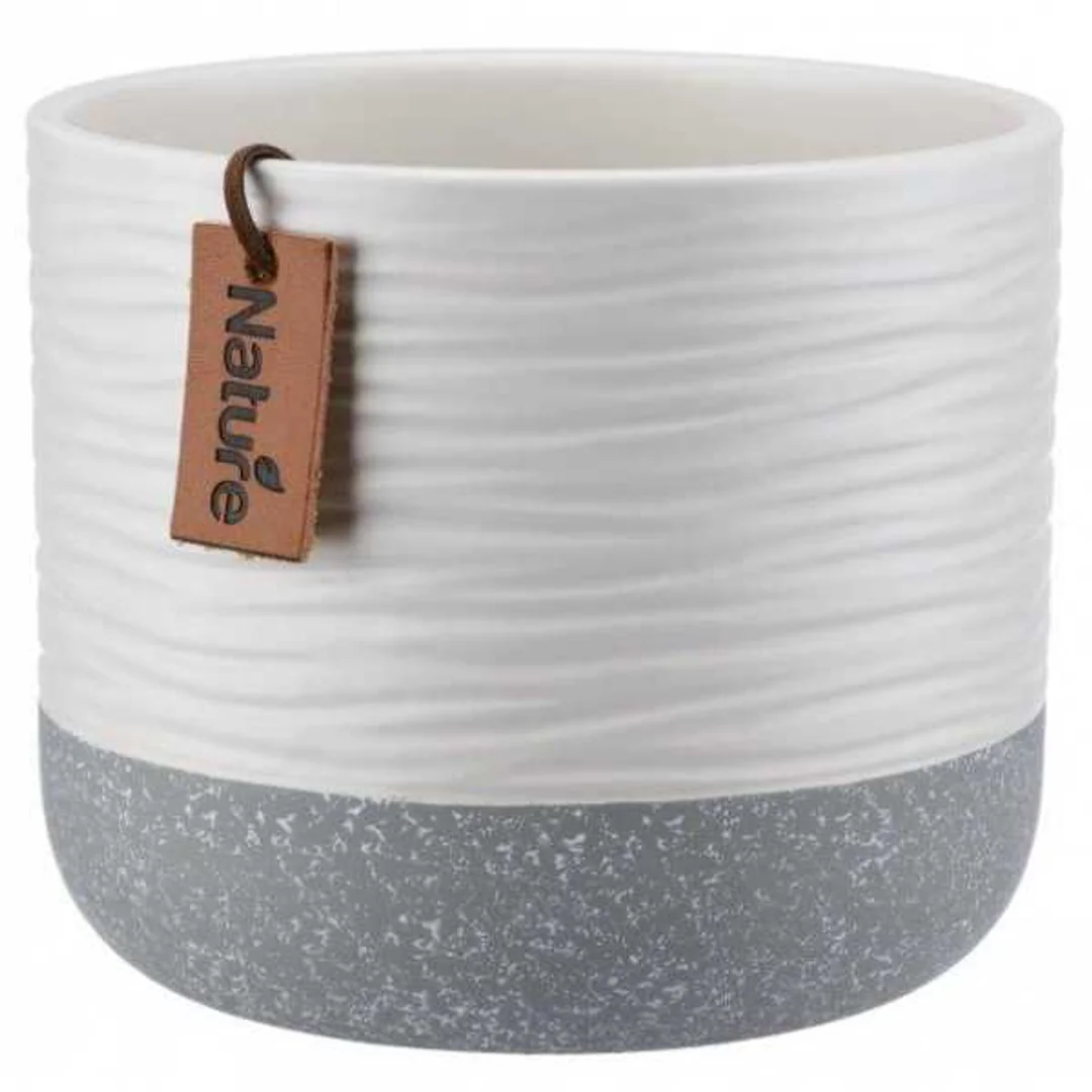 Osłonka ceramiczna Peony biało szara