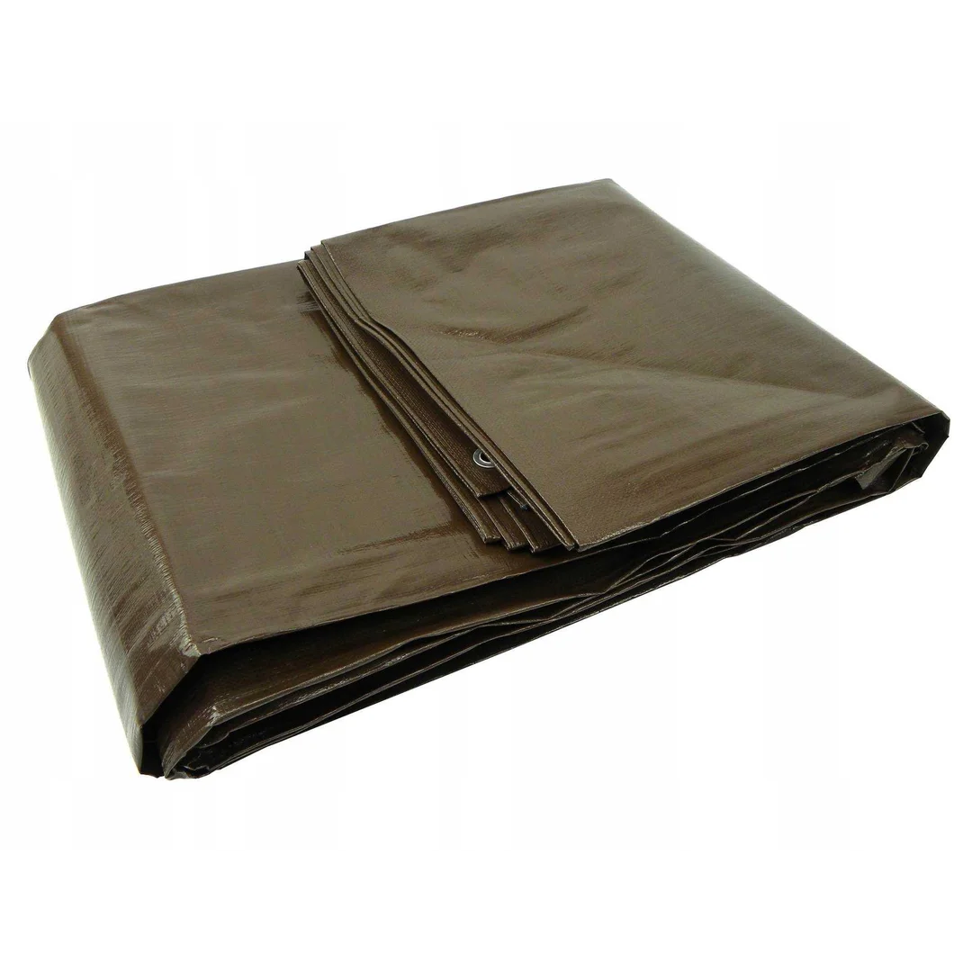 Plandeka 4x5m extra gruba brązowa 200g
