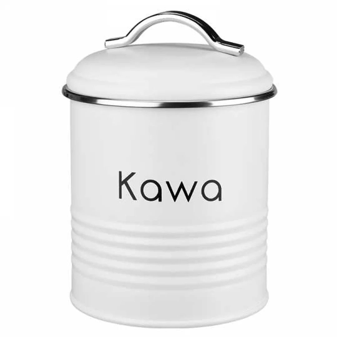 Pojemnik na kawę, puszka metalowa biała Alcano