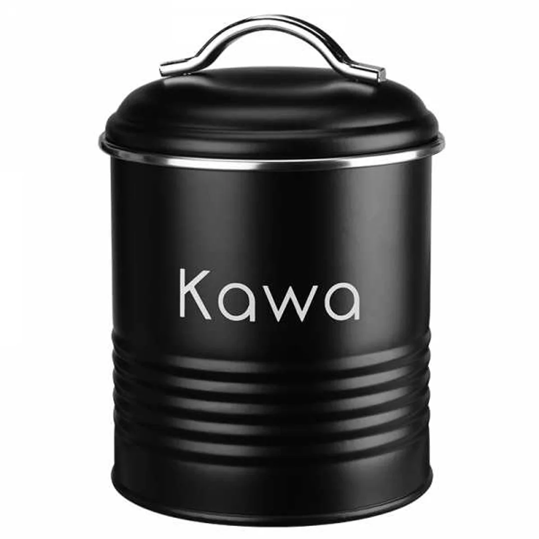 Pojemnik na kawę, puszka metalowa czarna Alcano