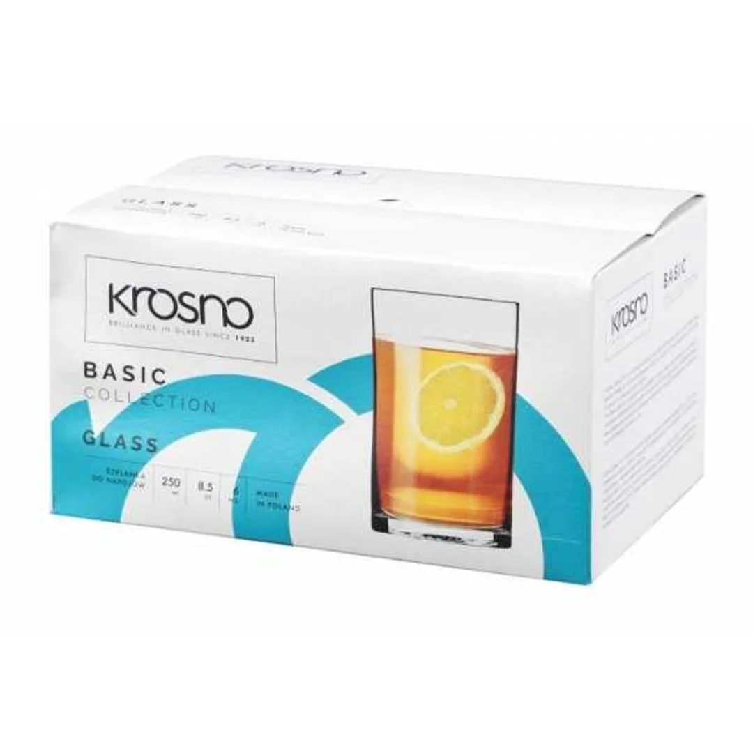 Szklanka Basic prosta 250ml, kpl.6 szt.