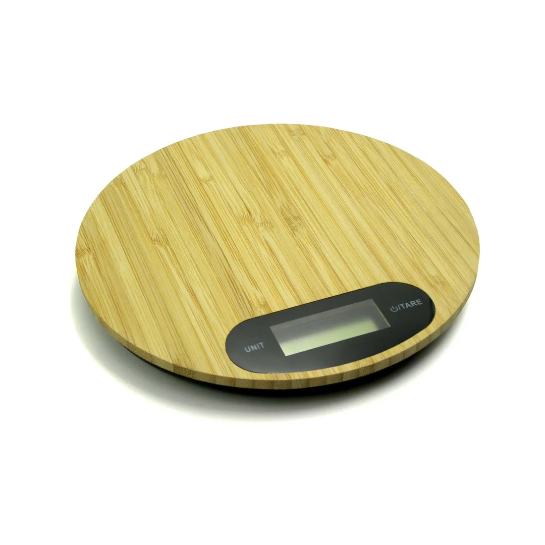 Waga kuchenna bambusowa okrągła 5kg LCD 18.5x18.5cm (24) GH03003