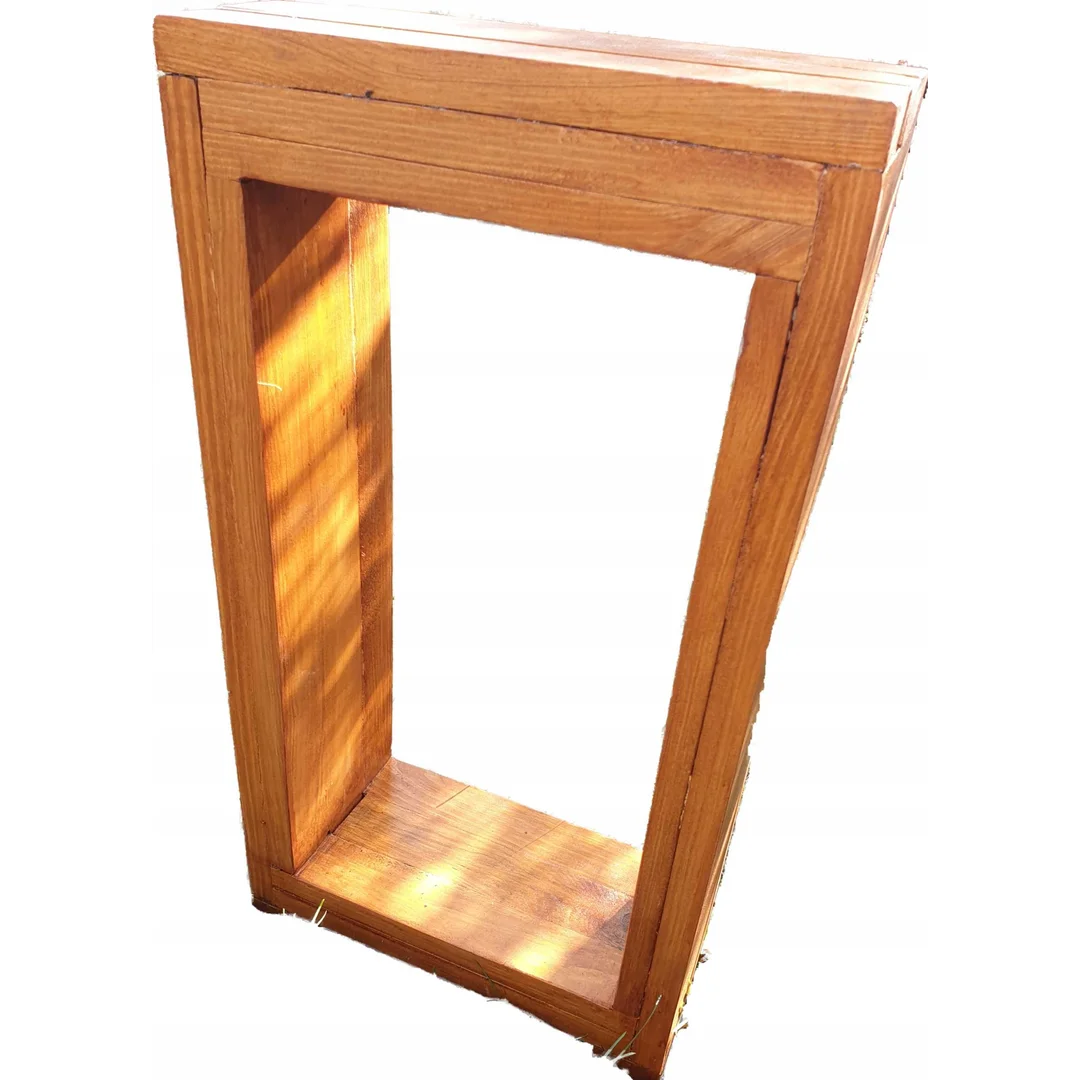 Lampa ogrodowa EKO drewniana prostokątna H 80 cm sosna — zdjęcie 5