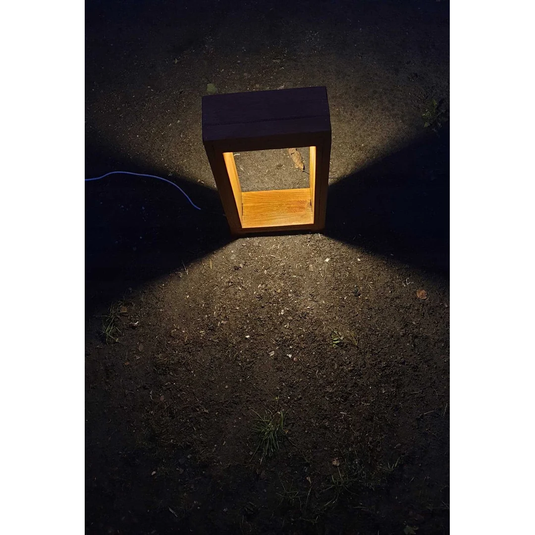 Lampa ogrodowa EKO drewniana prostokątna H 80 cm sosna — zdjęcie 6