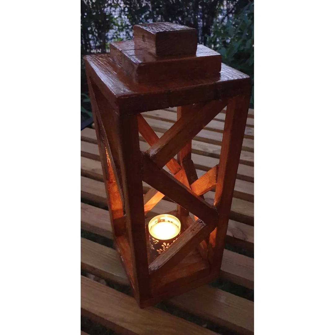 Lampion świecznik opalany 45 x 45 x 45 — zdjęcie 2