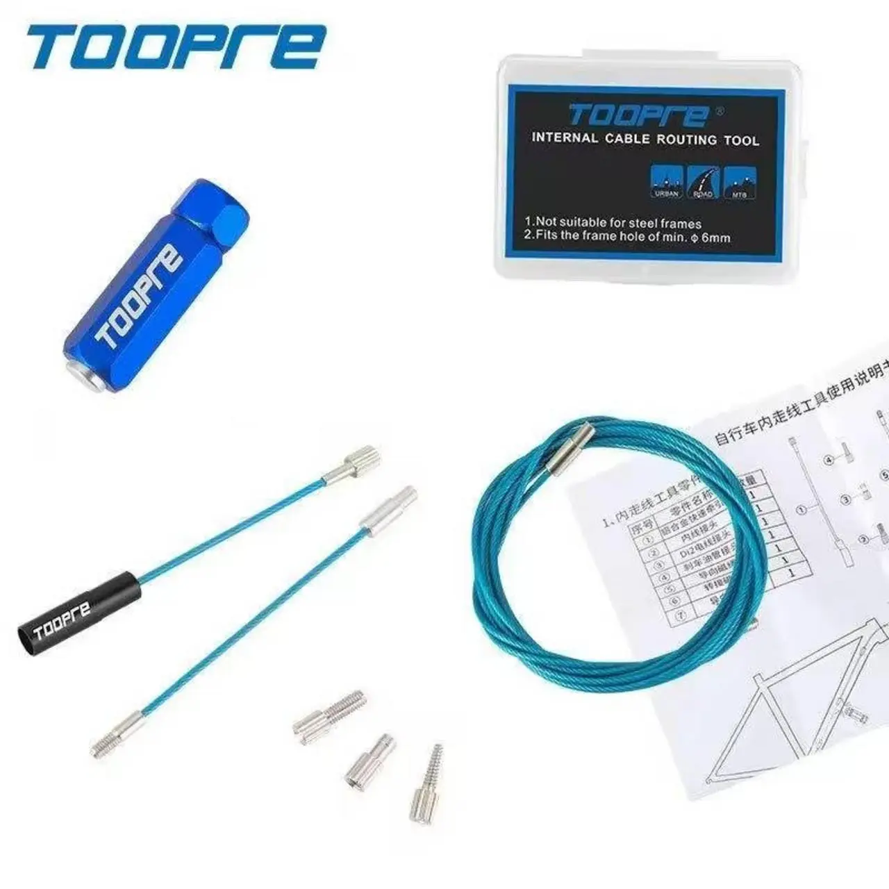 Przyrząd do prowadzenia pancerzy, przeciągania linek i przewodów w ramie TOOPRE