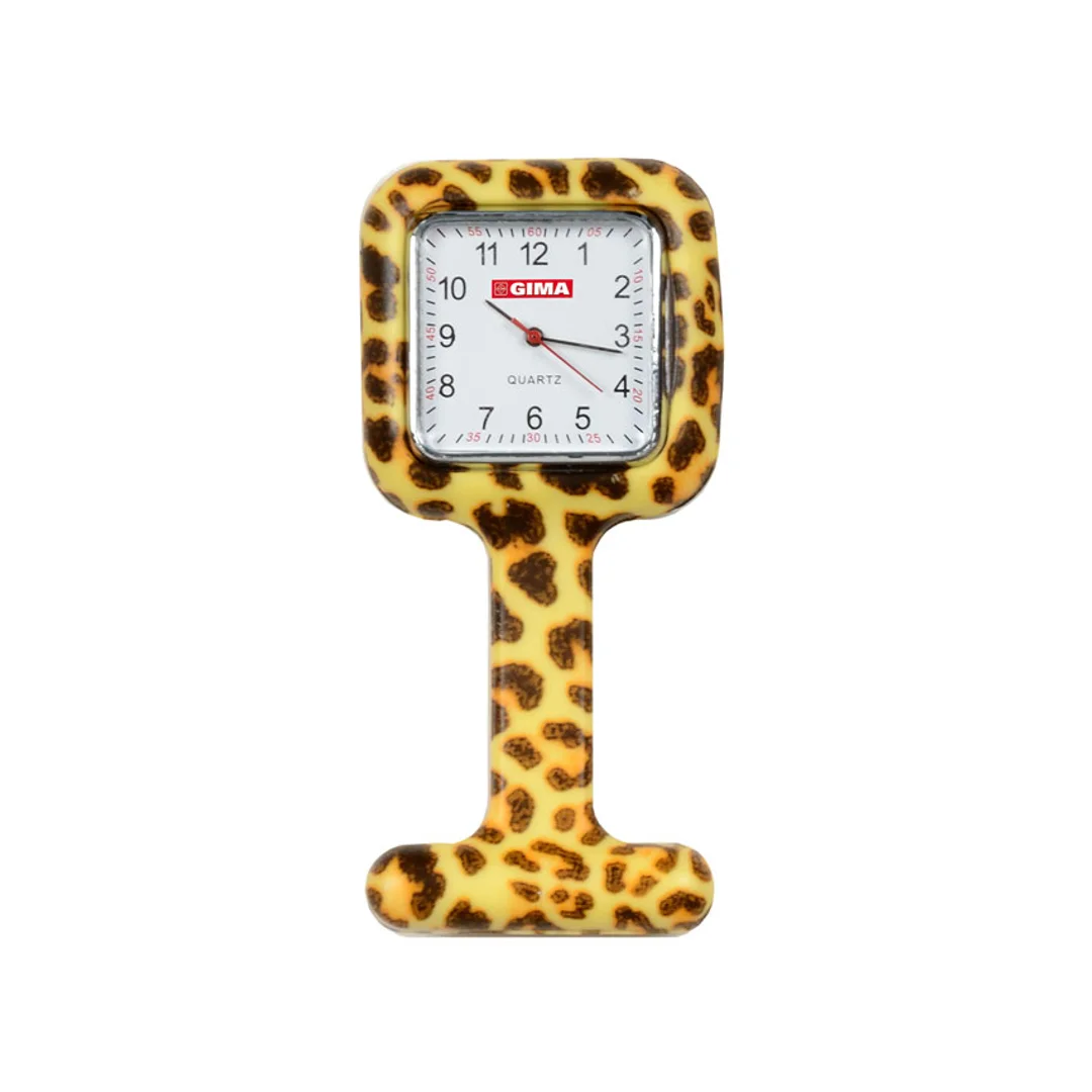 GIMA LEOPARD FANTASY Zegarek pielęgniarski silikonowy z agrafką