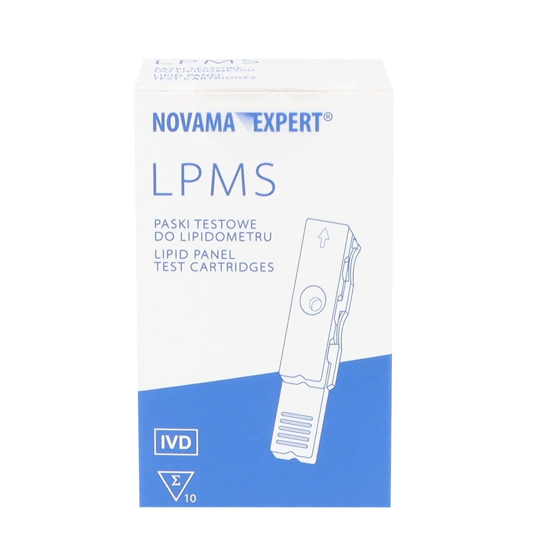 NOVAMA EXPERT LPMS paski testowe do lipidometru, TC HDL TG LDL, 10 sztuk z chipem