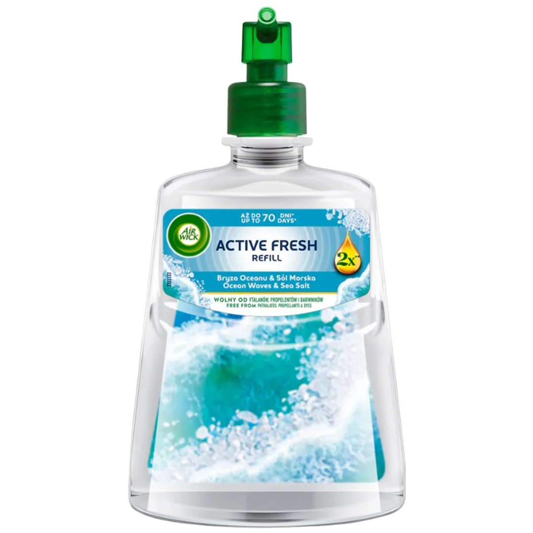 Air Wick Active Fresh - Wkład do automatycznego odświeżacza powietrza, Bryza Oceanu i Sól Morska - 228 ml