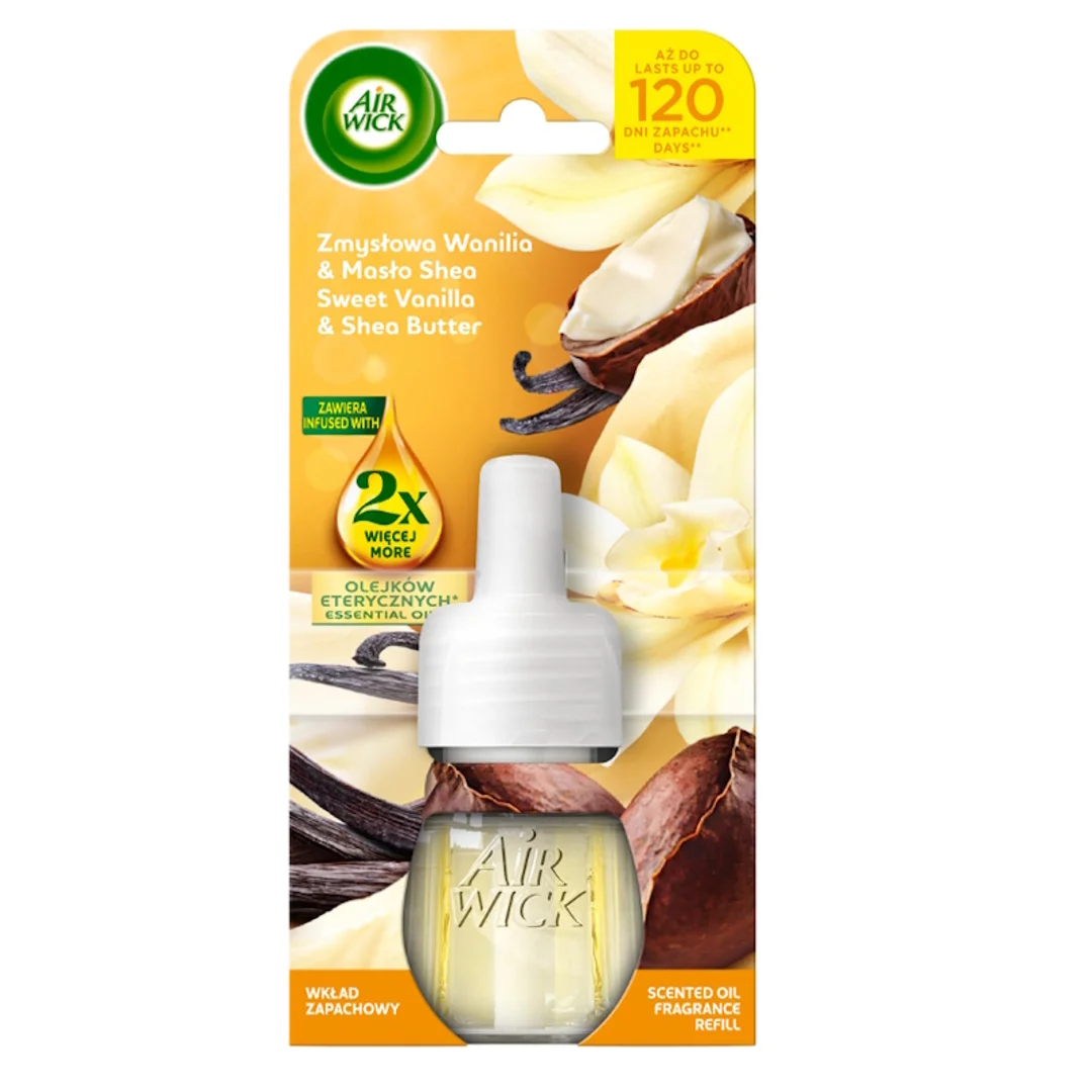 Air Wick Electric – Wkład do elektrycznego odświeżacza powietrza zmysłowa wanilia i masło shea - 19 ml