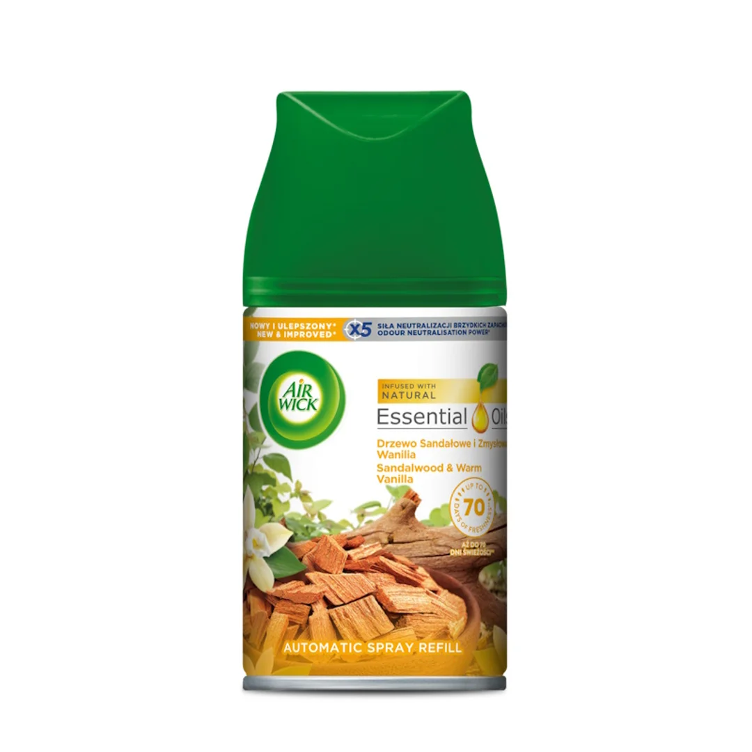 Air Wick Freshmatic – Wymienny wkład do odświeżacza powietrza, 250 ml – Drzewo Sandałowe