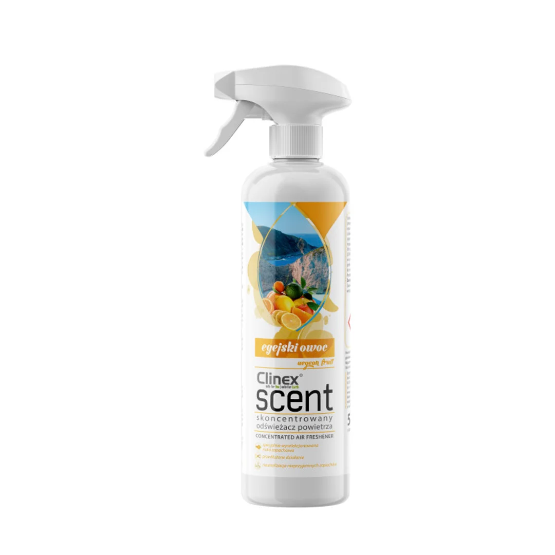Clinex Scent - Wysoce skoncentrowany odświeżacz powietrza, Egejski Owoc - 500 ml