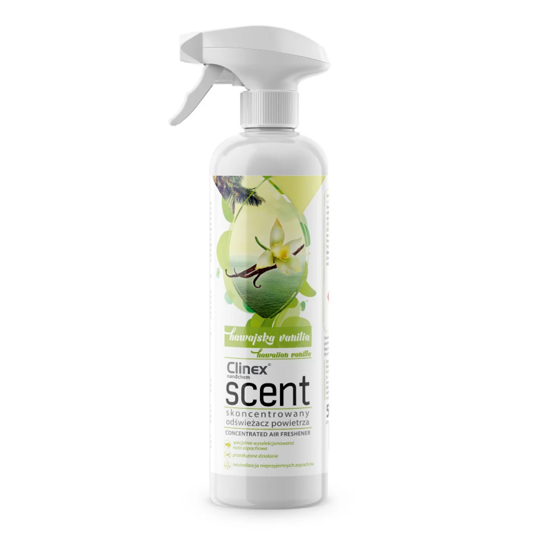 Clinex Scent - Wysoce skoncentrowany odświeżacz powietrza, Hawajska Wanilia - 500 ml