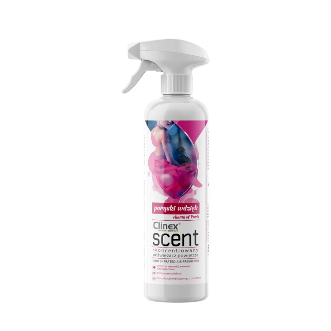 Clinex Scent - Wysoce skoncentrowany odświeżacz powietrza, Paryski Wdzięk - 500 ml