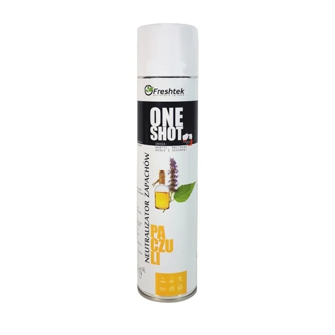 Freshtek One Shot – Odświeżacz powietrza i neutralizator zapachów paczuli - 600 ml