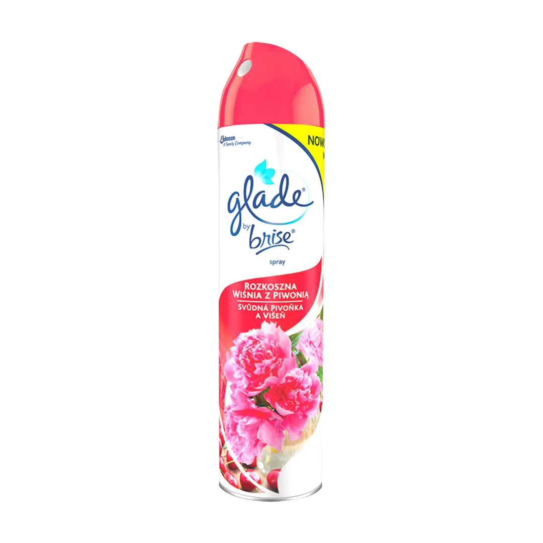 Glade by Brise – Odświeżacz powietrza w spray’u, 300 ml – Rozkoszna wiśnia z piwonią