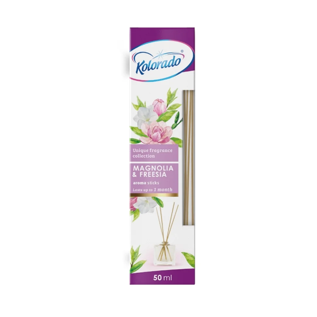 Kolorado Aroma Sticks - Patyczki zapachowe + flakonik, 50 ml - Magnolia i frezja