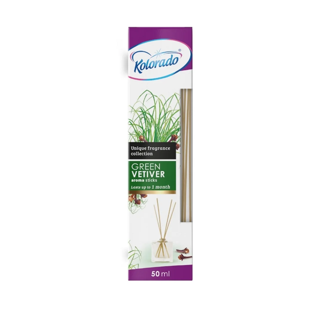 Kolorado Aroma Sticks - Patyczki zapachowe + flakonik, 50 ml - Świeża trawa i goździki