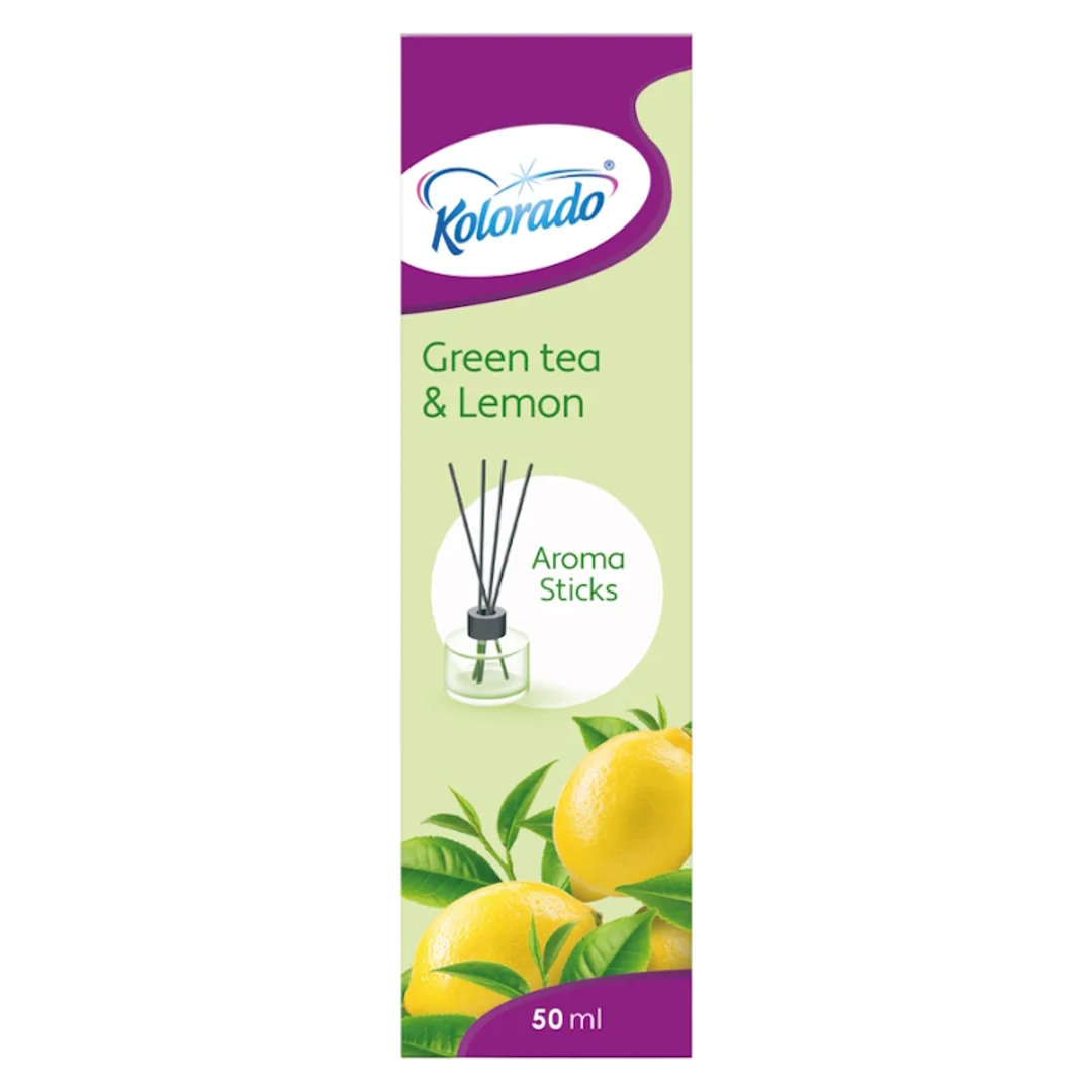 Kolorado Aroma Sticks - Patyczki zapachowe + flakonik, 50 ml - Zielona trawa i cytryna