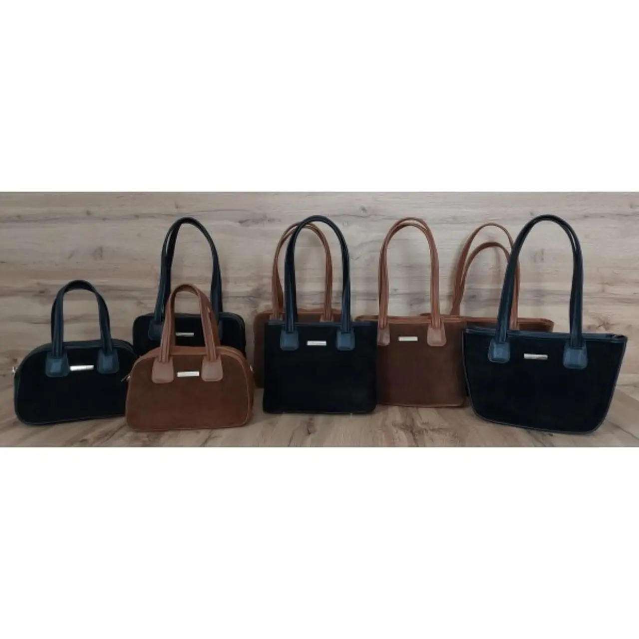 Torebeczka La Bomba Vera Pelle na ramię do ręki, Włoska skóra z zamszem Camel SLB22XC