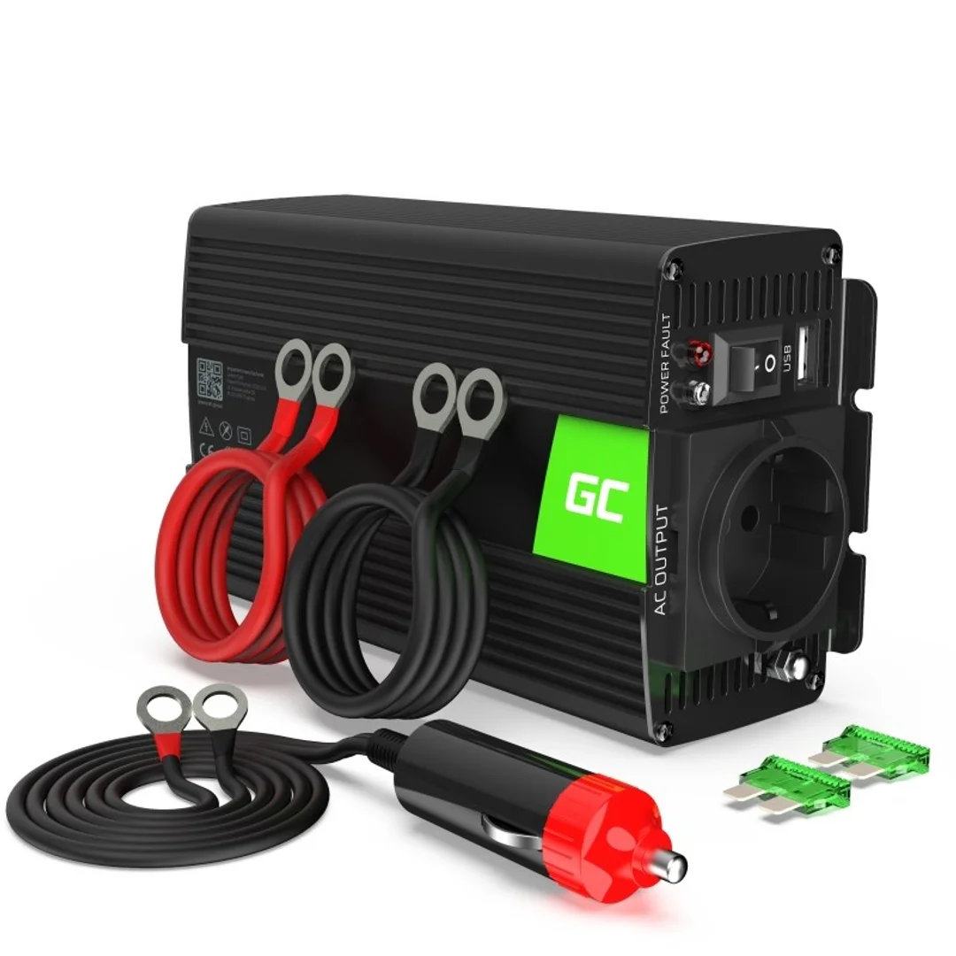 Green Cell przetwornica INV02DE 24V-230V 300W/600W modyfikowana sinusoida
