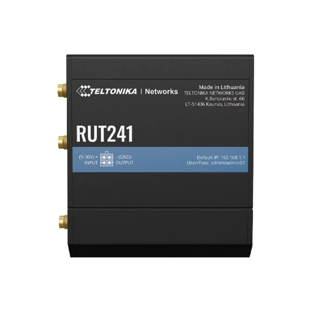 Router LTE | RUT241 | 802.11n | 10/100 Mbit/s | Porty Ethernet LAN (RJ-45) 2 | Obsługa sieci mesh Nie | MU-MiMO Nie | 2G/3G/4G | Typ anteny 2 x SMA dla LTE, 1 x RP-SMA dla WiFi | 0