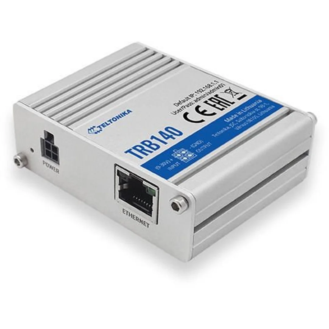 Teltonika TRB140 Router LTE: Brak WiFi, 4G, SIM, port Ethernet, Micro USB | Router LTE | TRB140 | Brak Wi-Fi | 10/100/1000 Mbit/s | Porty Ethernet LAN (RJ-45) 1 | Obsługa sieci mesh Nie | MU-MiMO Nie
