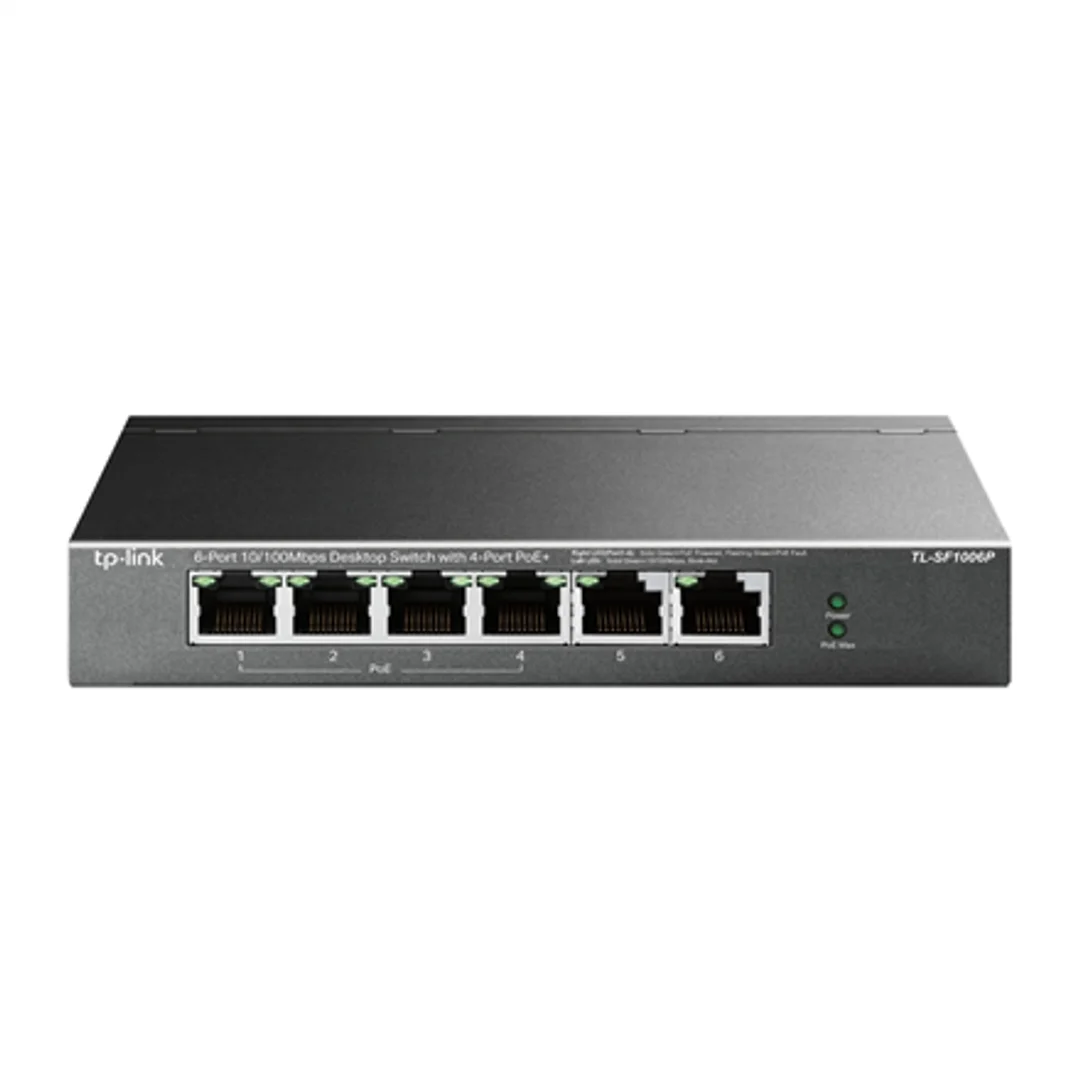TP-LINK | Switch | TL-SF1006P | Niezarządzalny | Desktop | Porty 10/100 Mb/s (RJ-45) w ilości 6 | Porty 1 Gb/s (RJ-45) w ilości | Porty SFP w ilości | Porty PoE w ilości | Porty PoE+ w ilości 4 | Zasi