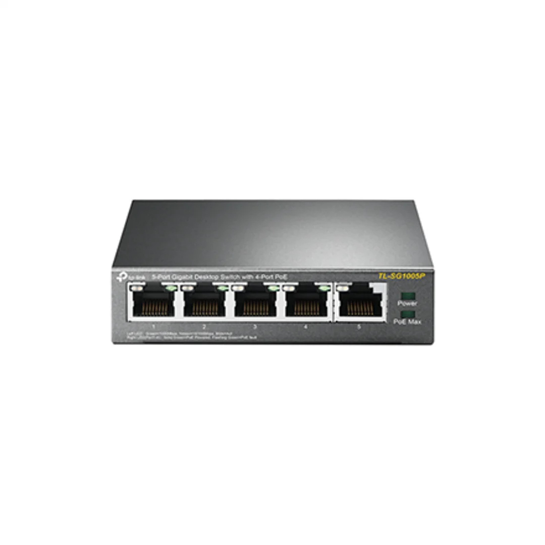 TP-LINK | Switch | TL-SG1005P | Niezarządzalny | Desktop | Porty 1 Gb/s (RJ-45) w liczbie 5 | Porty PoE w liczbie 4 | Typ zasilania Zewnętrzny | 36 miesięcy