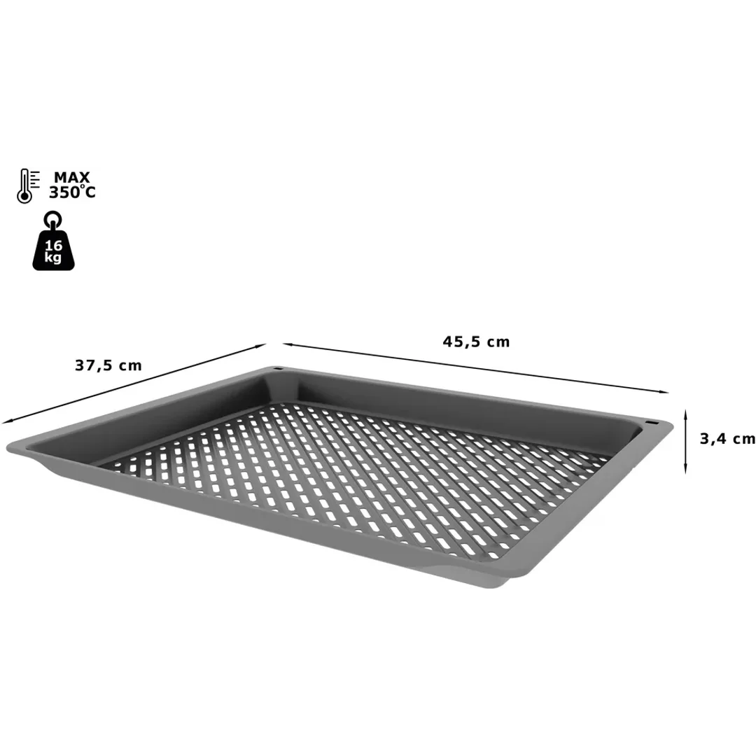 Bosch blacha do pieczenia | Tacka do smażenia na powietrzu i grillowania, 34 x 455 x 375 mm | HEZ629070 | Antracyt
