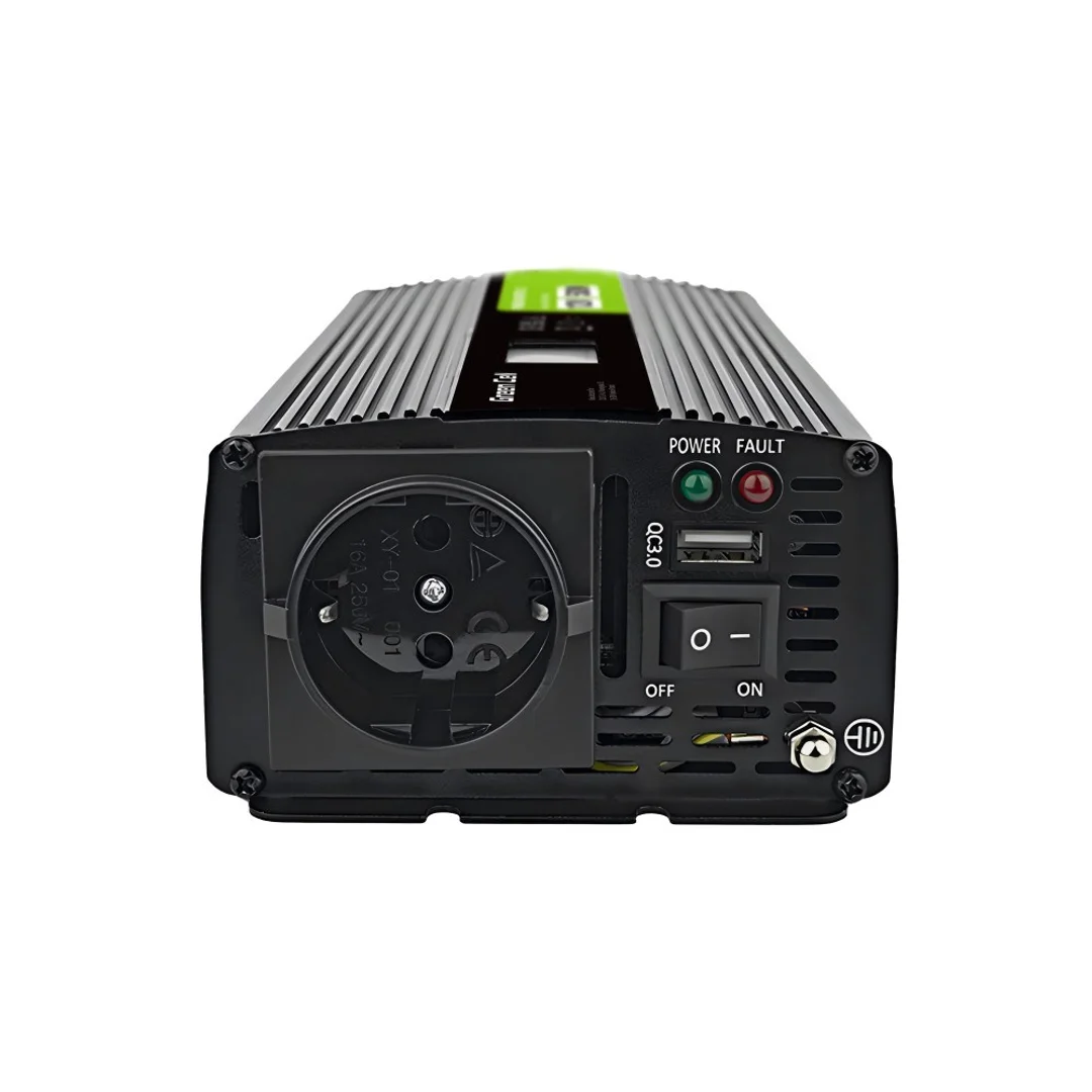 Green Cell przetwornica LCD 12V/230V 500W/1000W czysty sinus INVGC12P500LCD