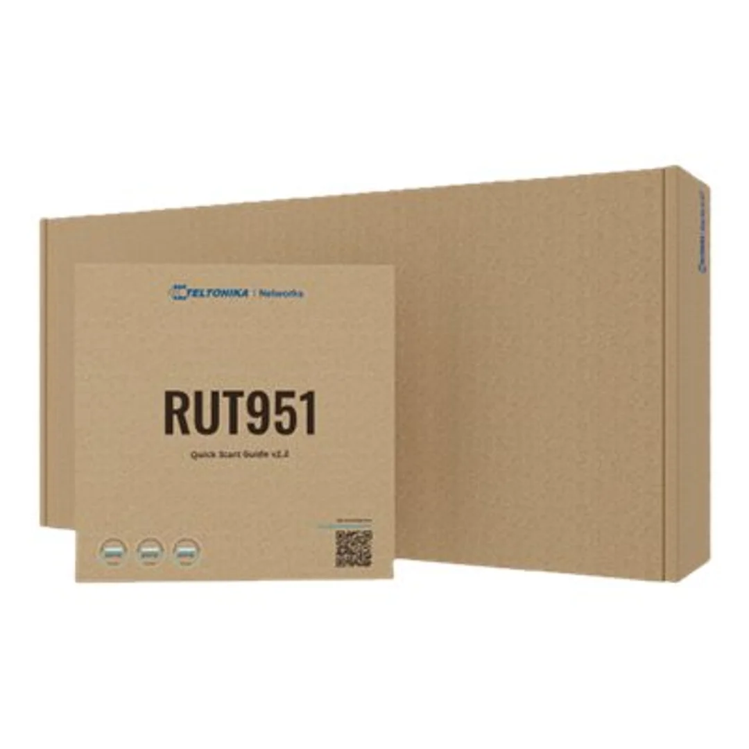 Przemysłowy router komórkowy | RUT951 | 802.11n | 10/100 Mbit/s | Porty Ethernet LAN (RJ-45) 4 | Obsługa sieci mesh Nie | MU-MiMO Nie | 2G/3G/4G | Typ anteny 2 x SMA dla LTE, 2 x RP-SMA | 0