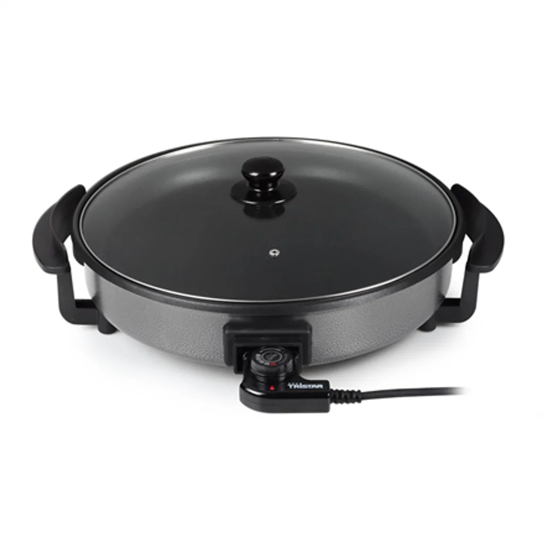 Tristar | PZ-2964 | Wielofunkcyjna patelnia grillowa | Grill | Średnica 40 cm | 1500 W | Pokrywa w zestawie | Stały uchwyt | Czarny | Średnica cm - 2