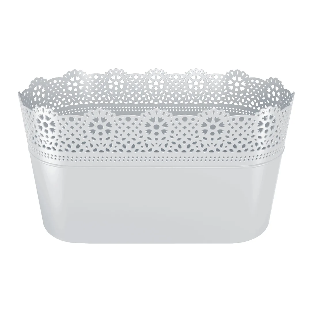 Doniczka koronkowa Lace DLAC285 | Biały