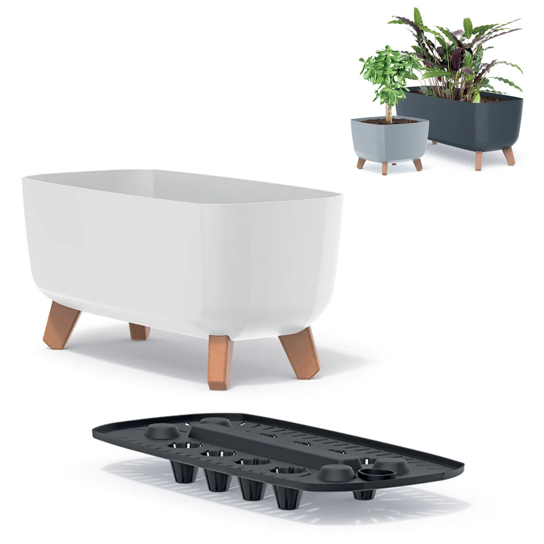 Doniczka na nóżkach GRACIA CASE DGCL400 | Biały