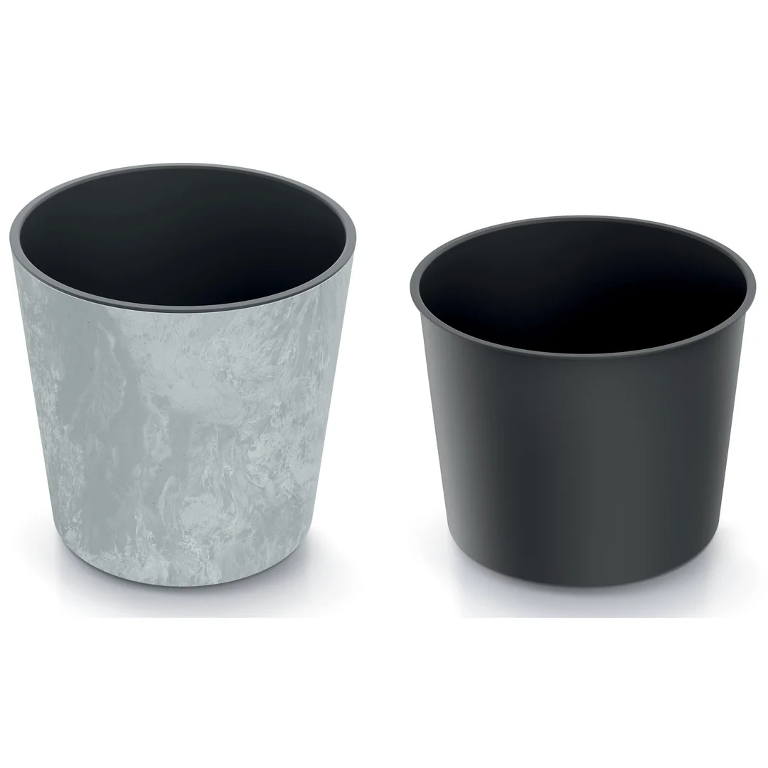 Doniczka okrągła URBI Round Beton Effect DURO250E, 25x25cm, Kolor Beton