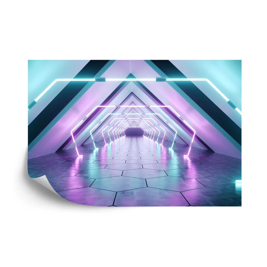 Fototapeta 3D Tunel - Neony Vinyl Gładki 270x180