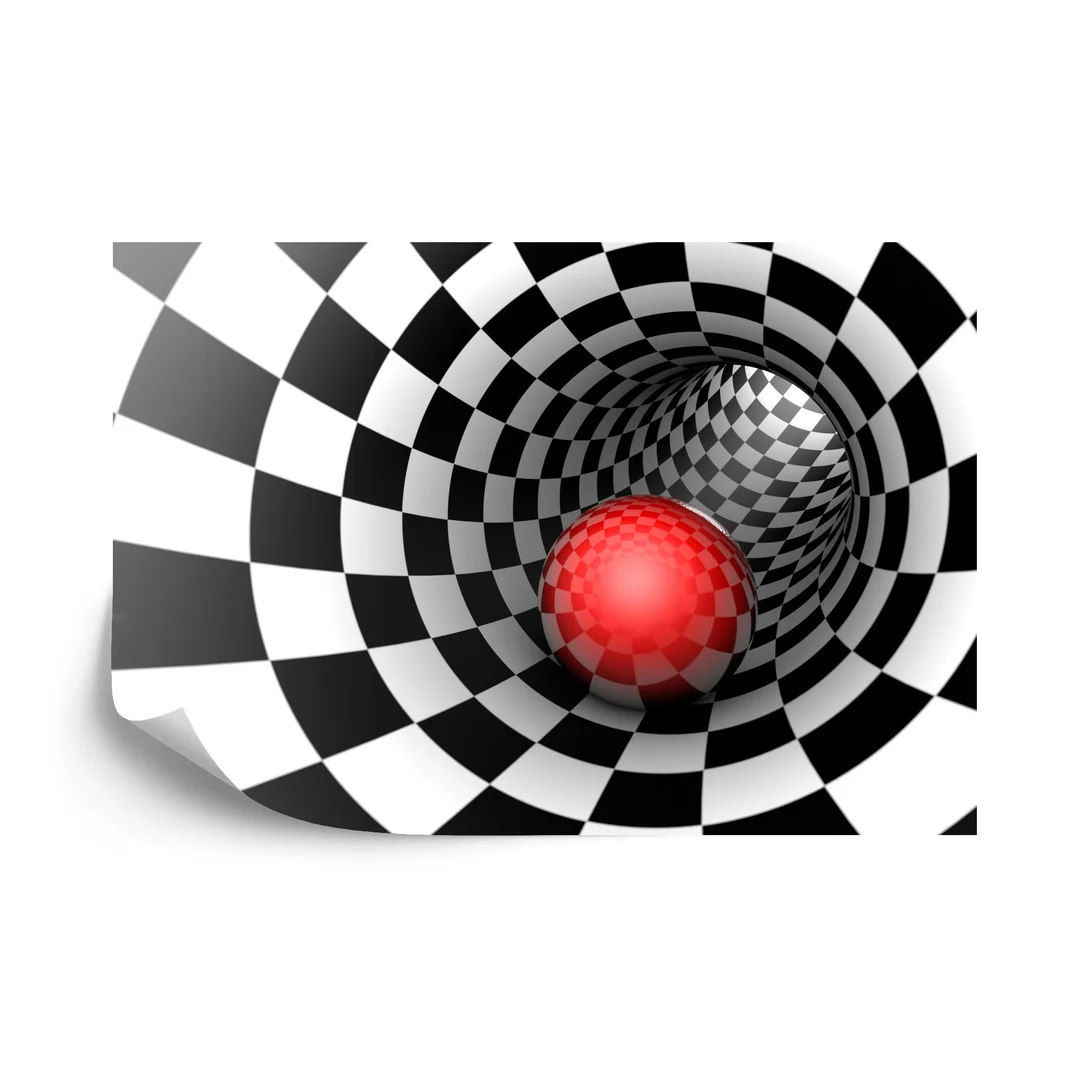 Fototapeta 3D Tunel - Szachownica Vinyl Gładki 270x180