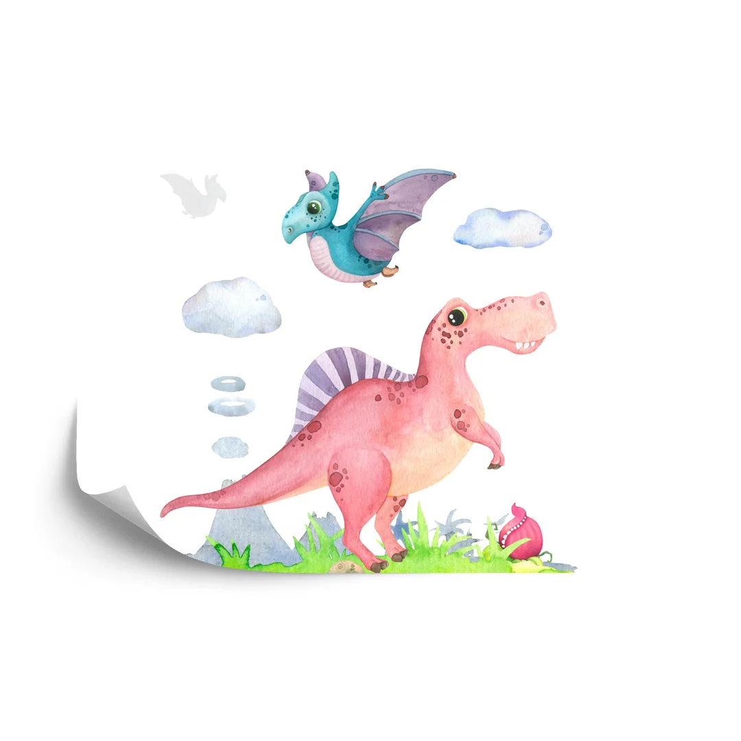 Fototapeta Akwarelowe Dinozaury Vinyl Gładki 270x180
