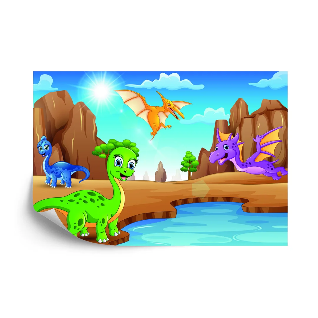 Fototapeta Bajkowe Dinozaury Nad Wodą Flizelina 270x180
